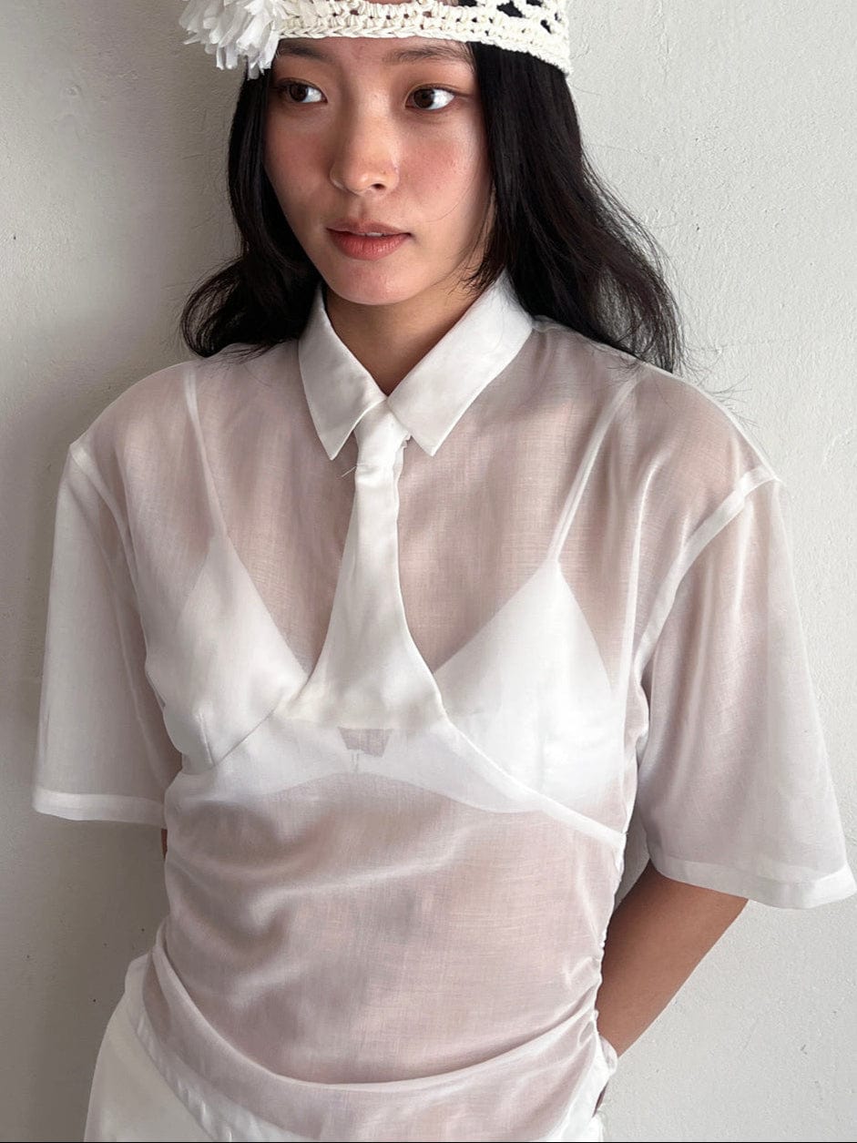 Half Sleeve Necktie Shirt - Air-Julye Han-APOC STORE