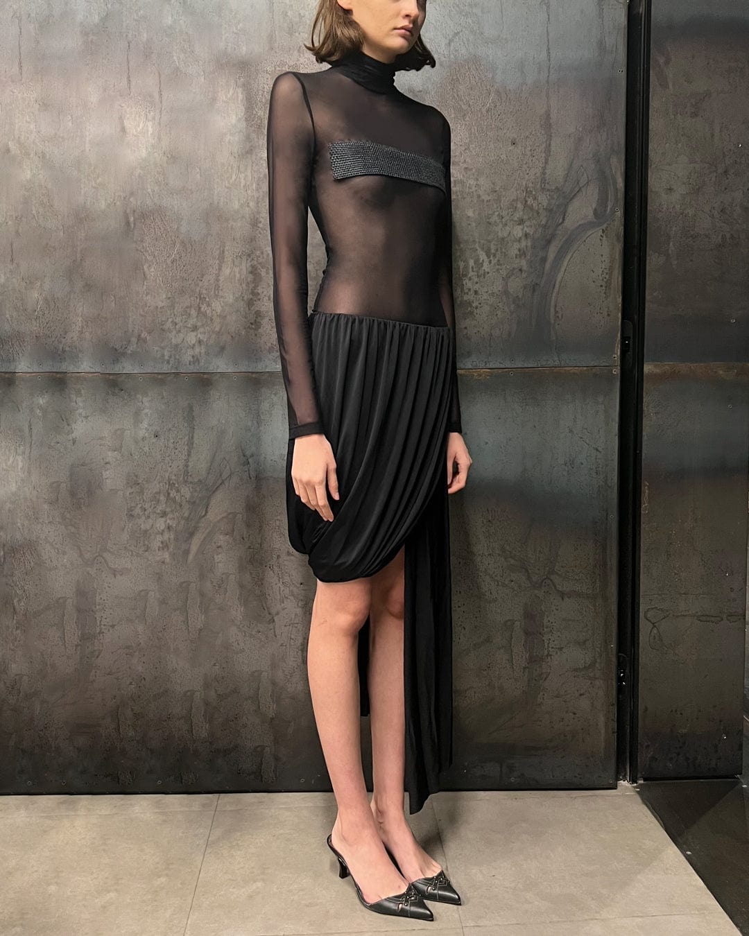 Biflex Draped Skirt-Nastyamasha-APOC STORE