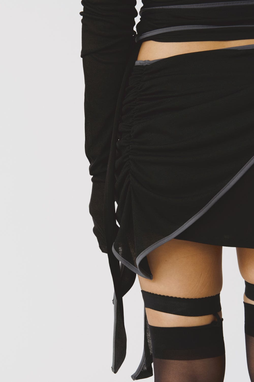 TWIST WRAP SKIRT BLACK-Lalameemee-APOC STORE