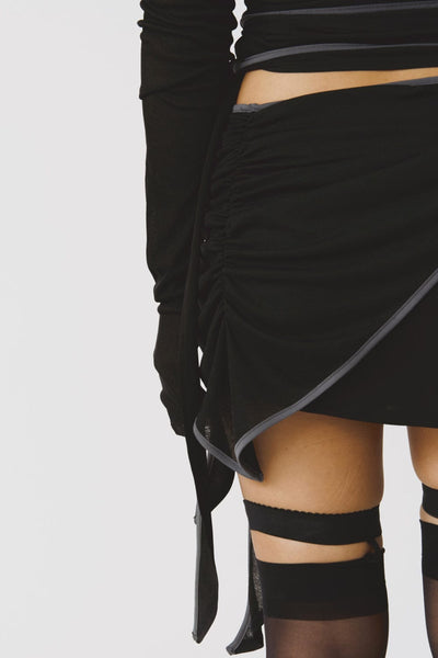 TWIST WRAP SKIRT BLACK-Lalameemee-APOC STORE