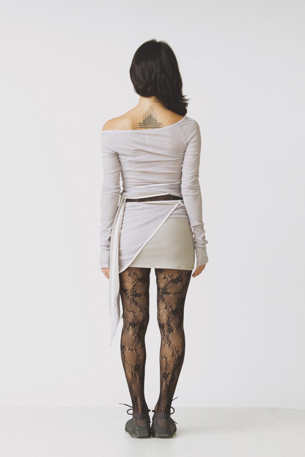 TWIST WRAP SKIRT GREY-Lalameemee-APOC STORE