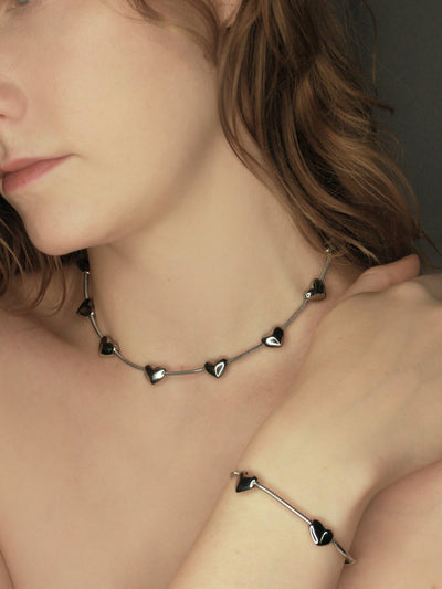 Lil heart necklace Silver-Marland Backus-APOC STORE