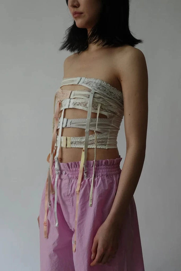 Upcycled Lingeried Tube Top-TRANSE PARIS-APOC STORE