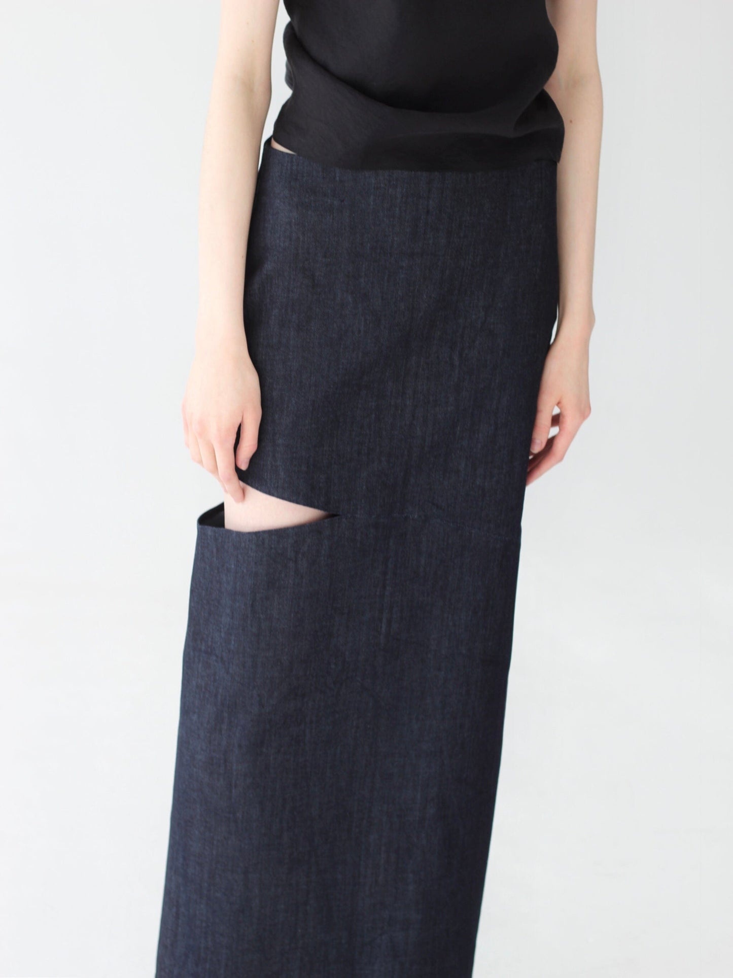 long denim skirt Temptation-V4K-APOC STORE