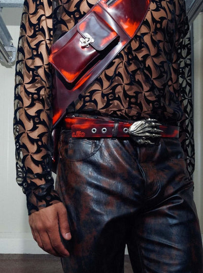 X LEO OFFICIAL Leather Belt w/ Claw Belt Buckle-Naomi Gilon-APOC STORE
