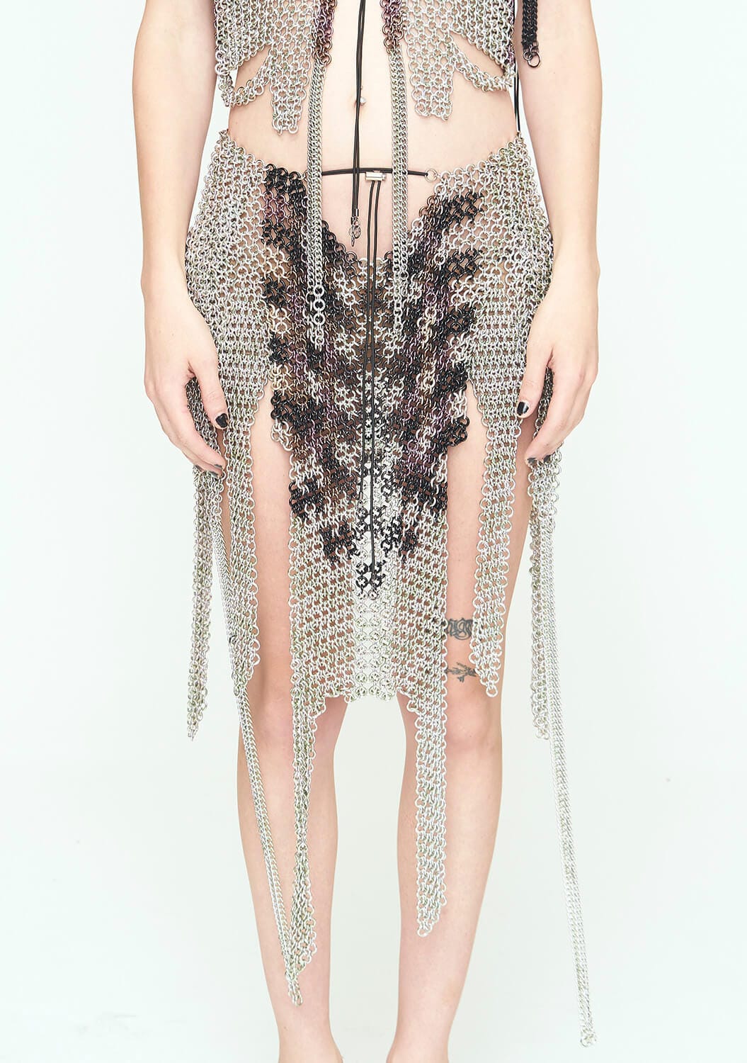 Checkered Silver-Green + Lilac Skirt-JALACONDA-APOC STORE