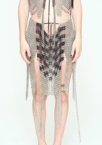 Checkered Silver-Green + Lilac Skirt-JALACONDA-APOC STORE