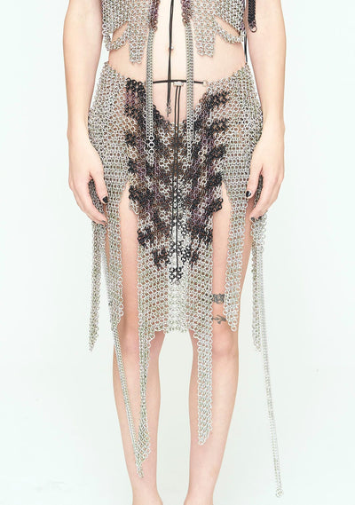Checkered Silver-Green + Lilac Skirt-JALACONDA-APOC STORE