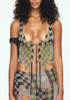 Checkered Blue + Lime Vest