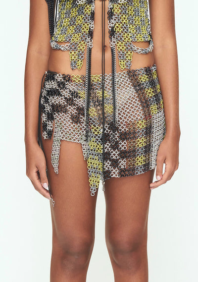 Checkered Blue + Lime Skirt-JALACONDA-APOC STORE