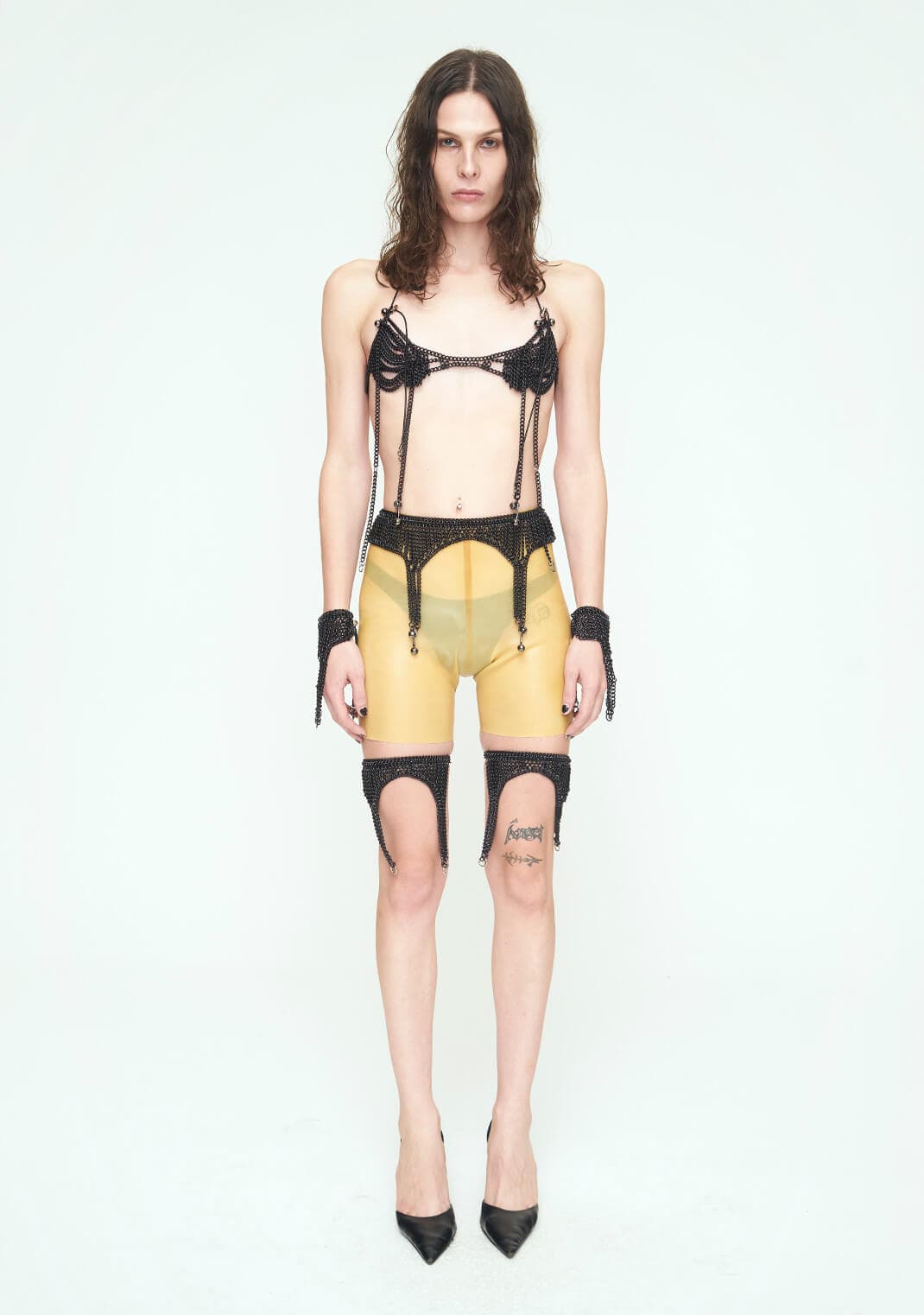 BLACK CHAINS Thigh Garter Belt-JALACONDA-APOC STORE