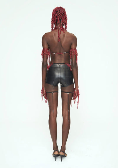 RED CHAINS Thigh Garter Belt-JALACONDA-APOC STORE