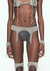SILVER-GREEN CHAINS Waist Garter Belt-JALACONDA-APOC STORE