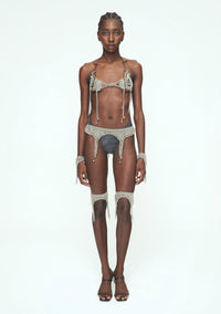 SILVER-GREEN CHAINS Thigh Garter Belt-JALACONDA-APOC STORE