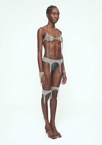 SILVER-GREEN CHAINS Thigh Garter Belt-JALACONDA-APOC STORE