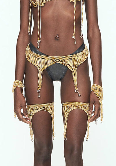 GOLD CHAINS Thigh Garter Belt-JALACONDA-APOC STORE