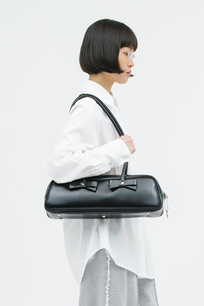 RIBBON BAGUETTE BAG BLACK-SAENGIN STUDIOS-APOC STORE
