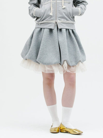JERSEY BALLOON SHAH SKIRT GRAY-SAENGIN STUDIOS-APOC STORE