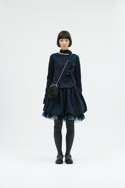 JERSEY BALLOON SHAH SKIRT NAVY-SAENGIN STUDIOS-APOC STORE