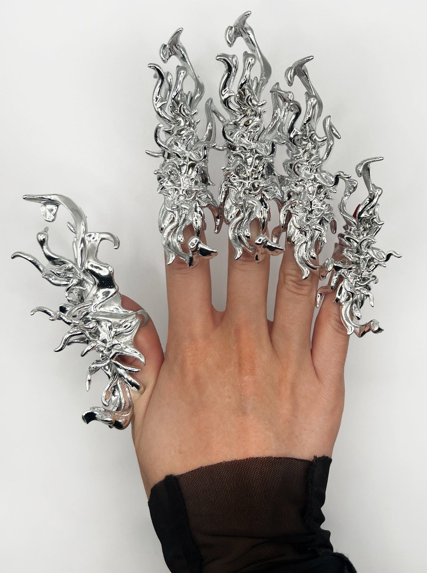 Metallic Nail ring-WHYNOEN-APOC STORE