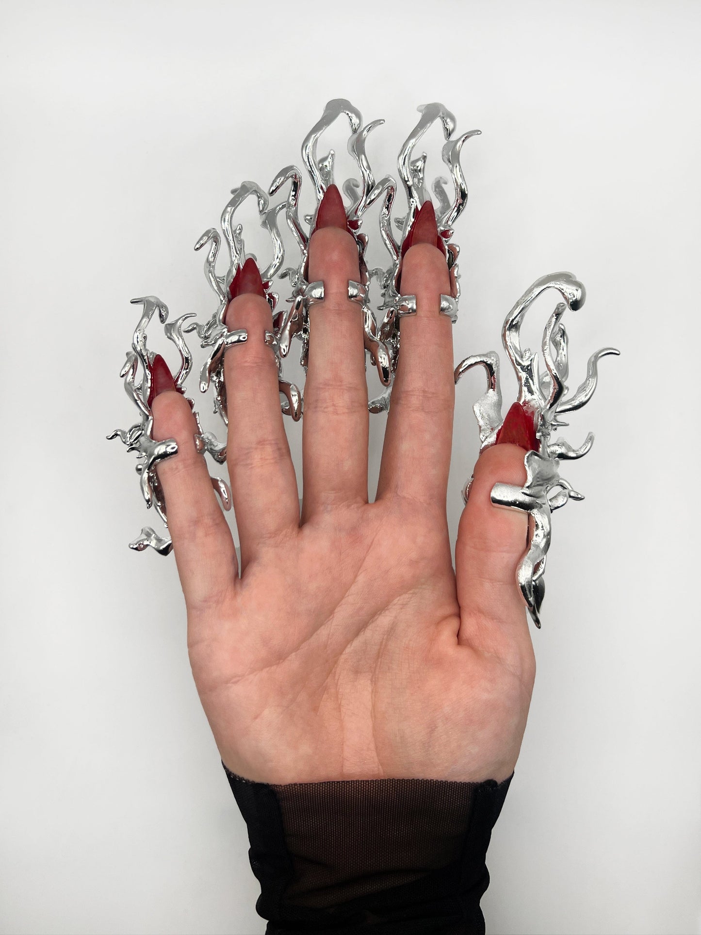 Metallic Nail ring-WHYNOEN-APOC STORE