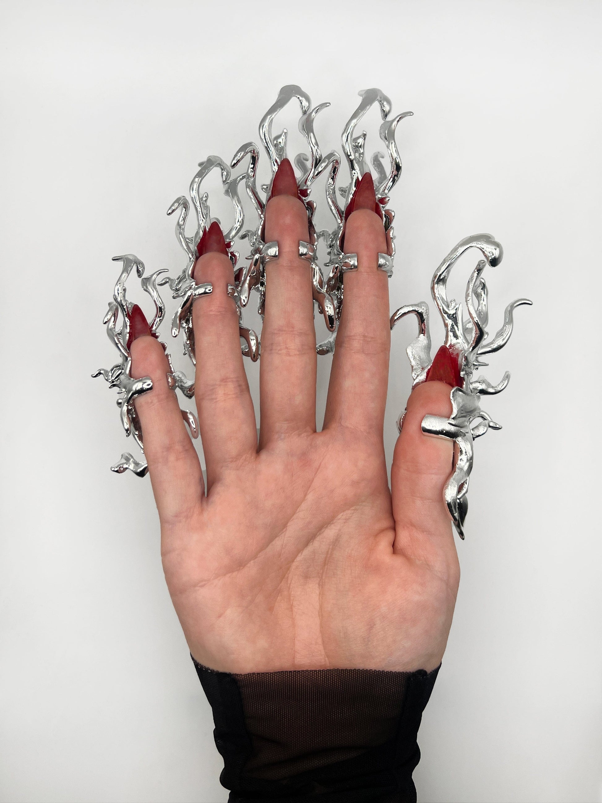 Metallic Nail ring-WHYNOEN-APOC STORE