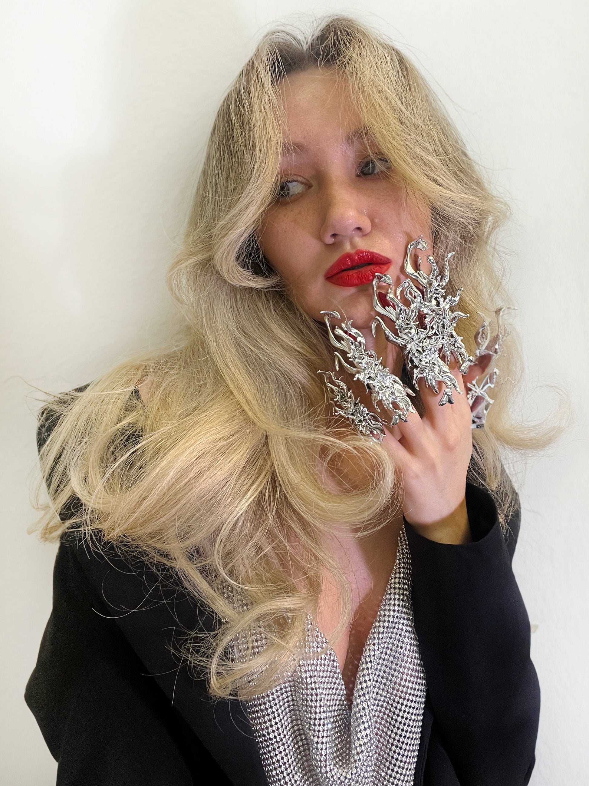 Metallic Nail ring-WHYNOEN-APOC STORE