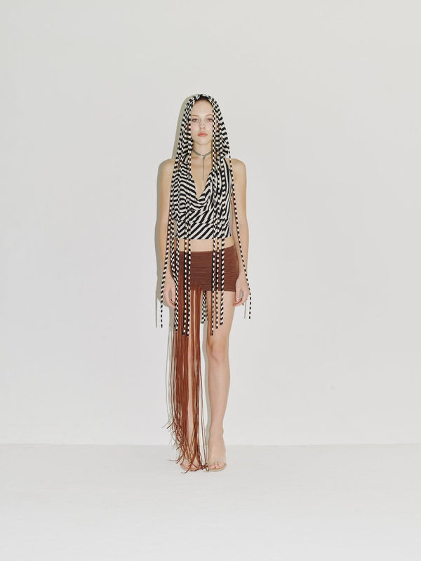 PARACHUTE HOOD HALTER BLACK/WHITE-Nibgnus-APOC STORE