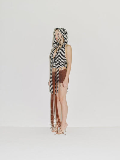 PARACHUTE HOOD HALTER BLACK/WHITE-Nibgnus-APOC STORE