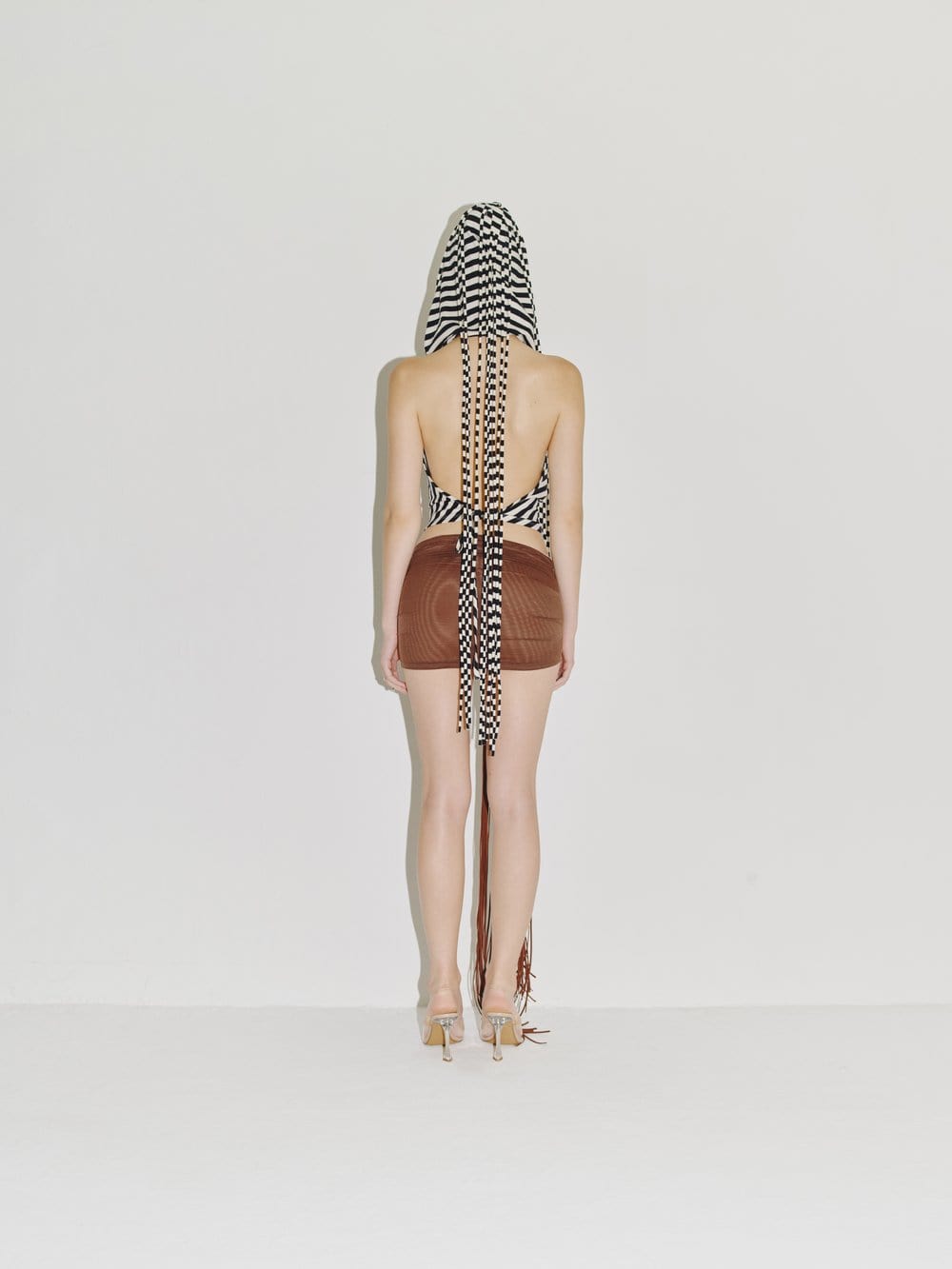 PARACHUTE HOOD HALTER BLACK/WHITE-Nibgnus-APOC STORE