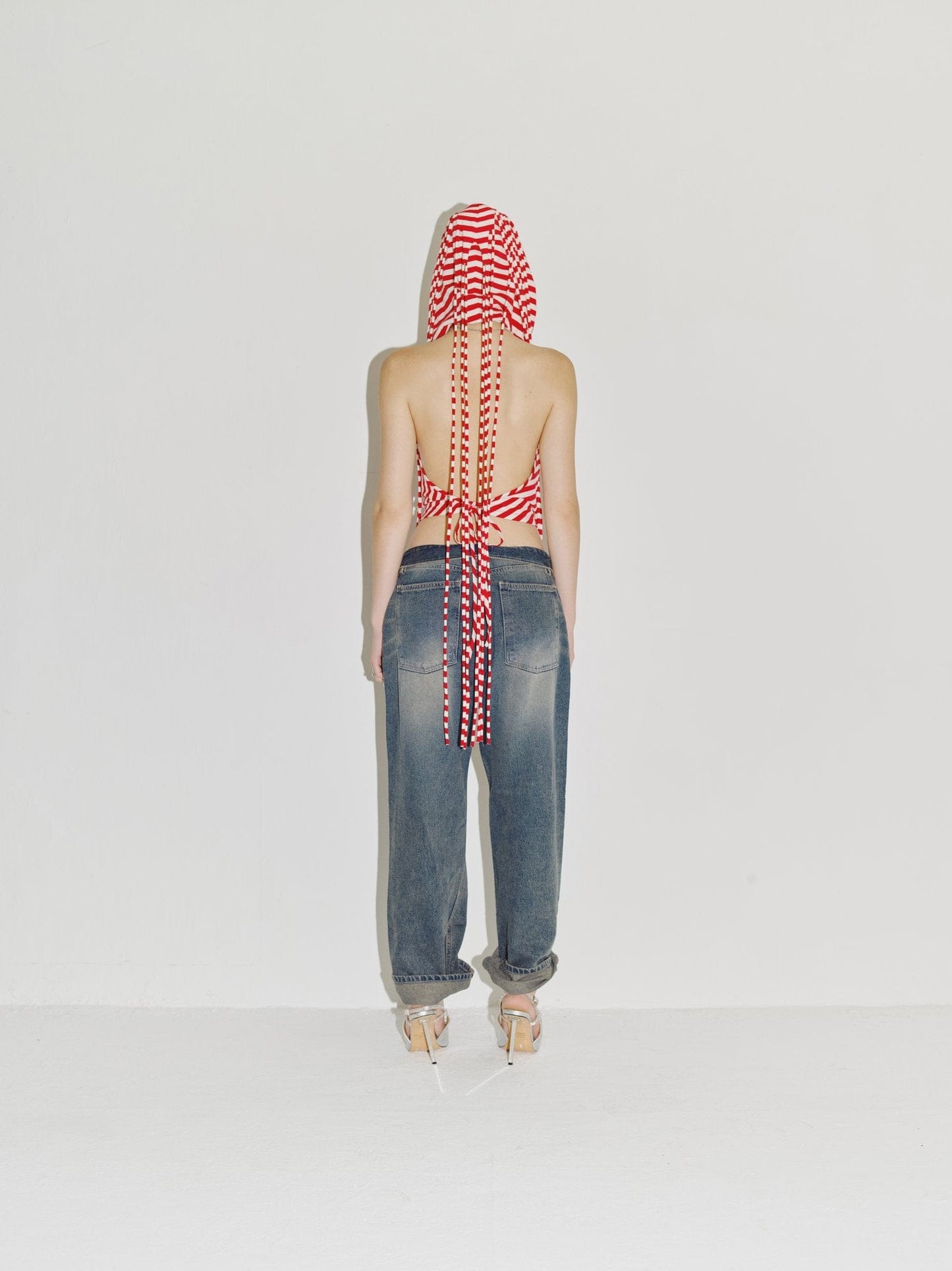 PARACHUTE HOOD HALTER RED/WHITE-Nibgnus-APOC STORE
