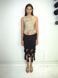 Organic Vest Beige Black-Krystal Paniagua-APOC STORE