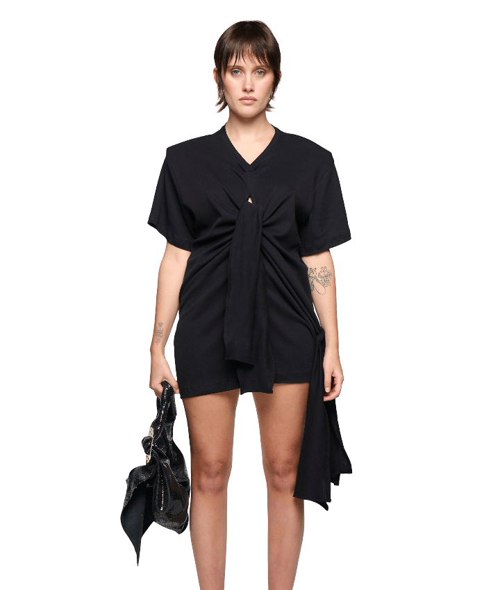 Scrunch T-Shirt Dress - Black