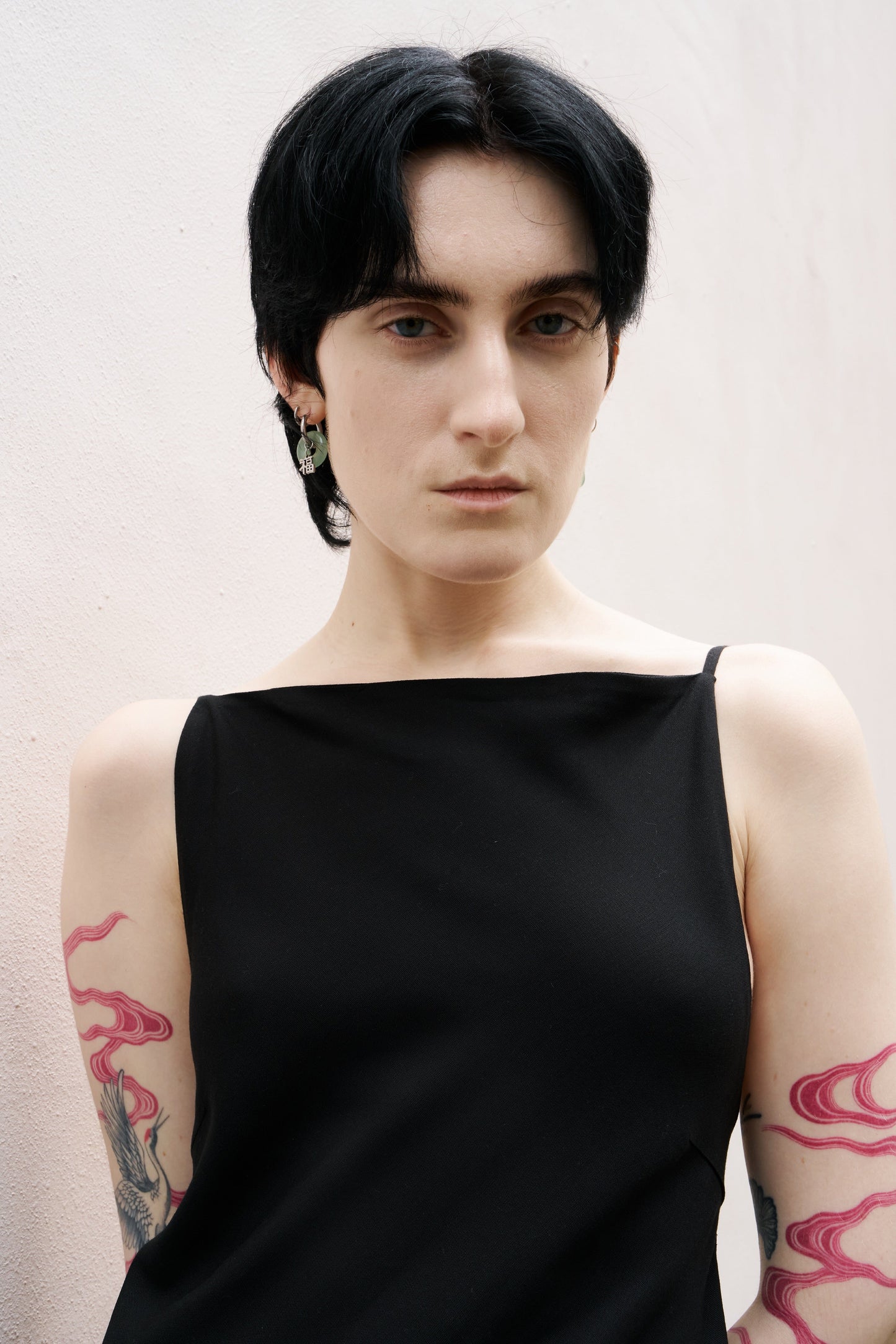Black Bias Cut Square Neck Open Back Dress-arc us arkus-APOC STORE