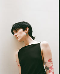 Black Bias Cut Square Neck Open Back Dress-arc us arkus-APOC STORE