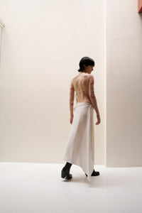 White Asymmetric Cutting Skirt-arc us arkus-APOC STORE