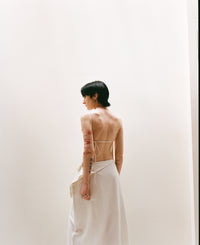 White Asymmetric Cutting Skirt-arc us arkus-APOC STORE