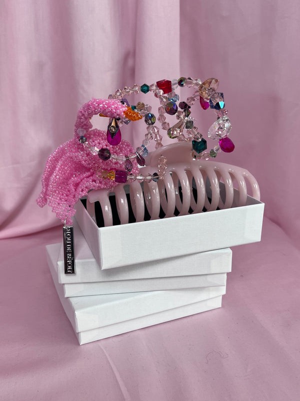 Swan hair clip pink-Lou de Bètoly-APOC STORE