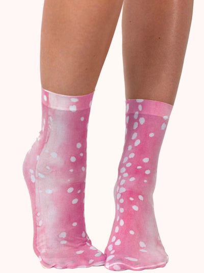Pink Bambi ankle socks-mew swim-APOC STORE