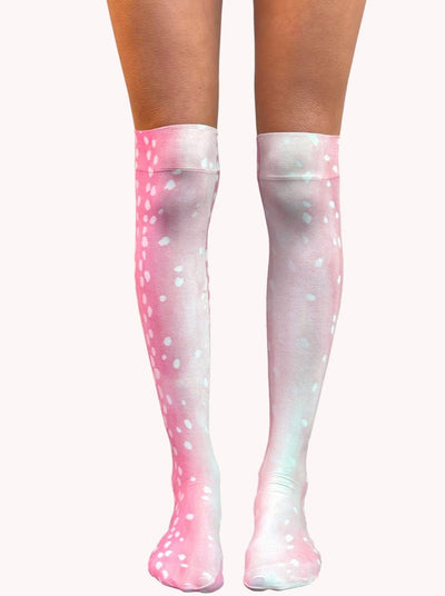 Pink Bambi over the knee socks-mew swim-APOC STORE