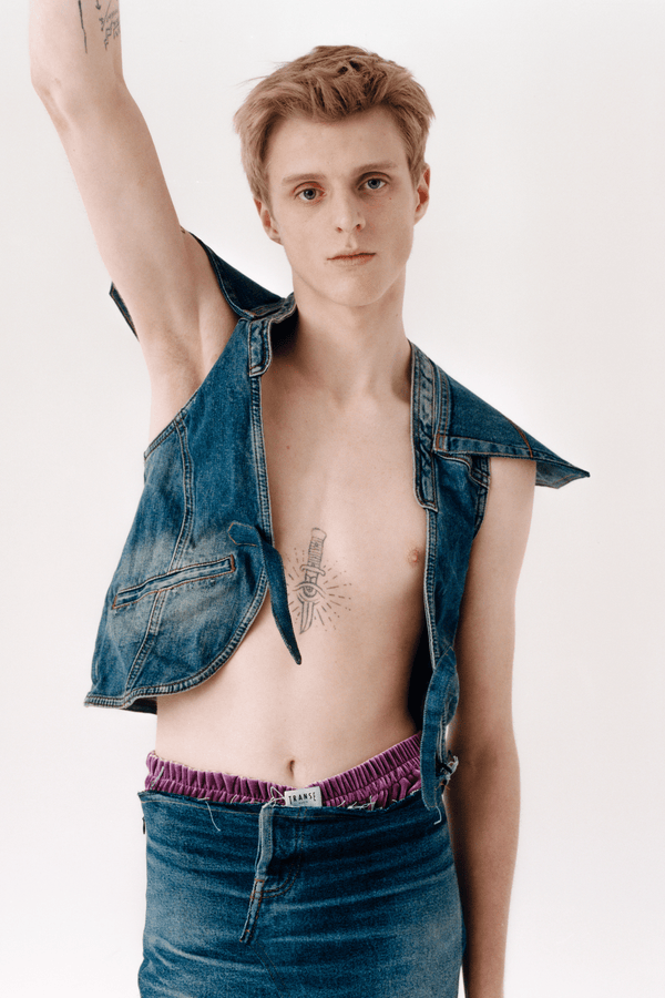 Upcycled Denim Vest-TRANSE PARIS-APOC STORE