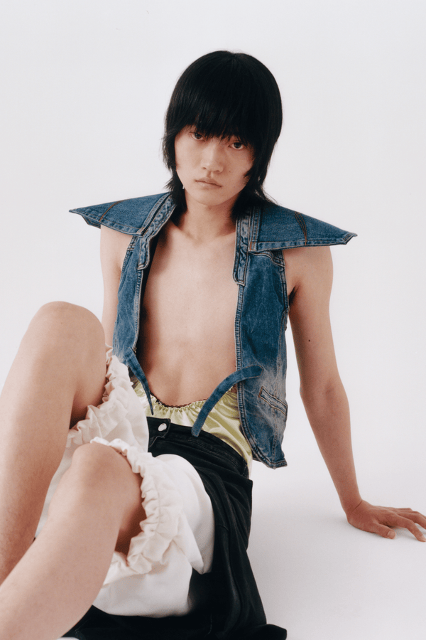 Upcycled Denim Vest-TRANSE PARIS-APOC STORE