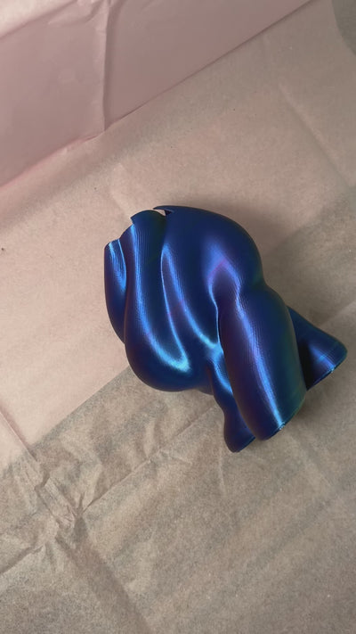 Heart Vase in BLUE/GREEN/PURPLE gradient