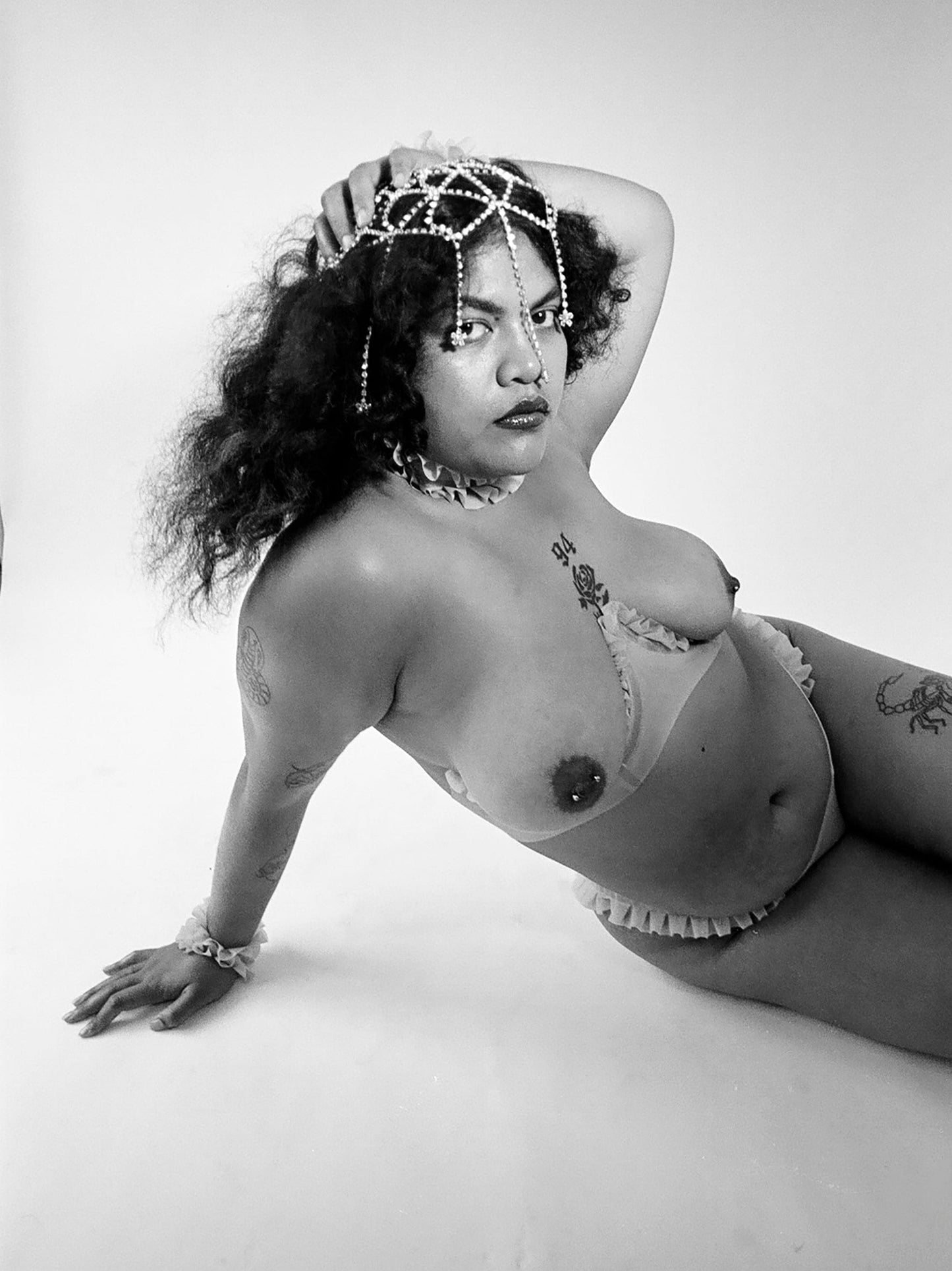 Frill Cup Bra Translucent Pink-Soft Skin Latex-APOC STORE