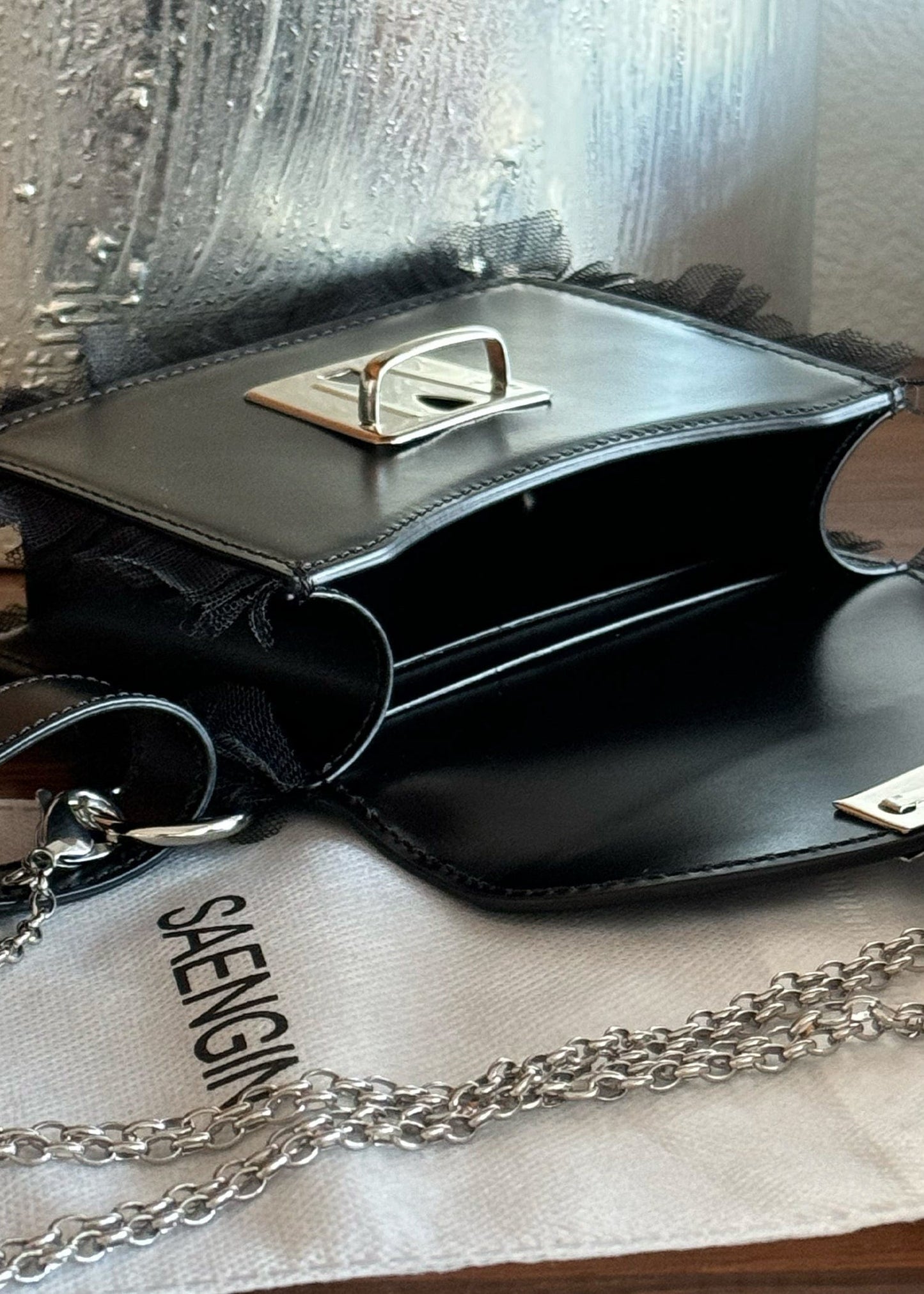 LACE METAL CHAIN WALLET BAG-SAENGIN STUDIOS-APOC STORE
