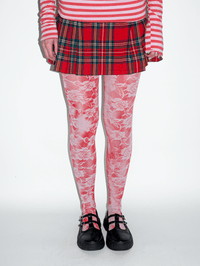 RED ROSES STOCKING TIGHTS-Kenza Iatrides-APOC STORE