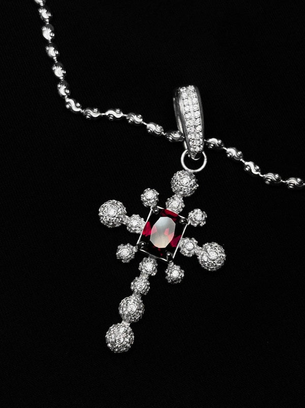 Micropaved CZ cross necklace-NORAIZUXX-APOC STORE