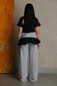 Ruched Short Sleeve - Black-Karlaidlaw-APOC STORE