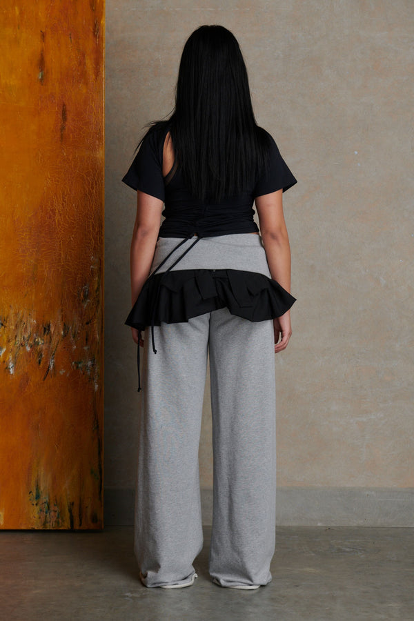 Ruched Short Sleeve - Black-Karlaidlaw-APOC STORE