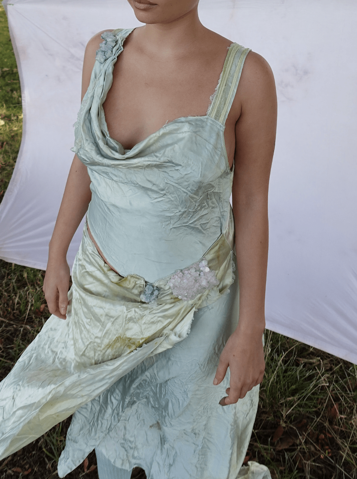 sage rosemary crystal manifestation dress-EIRINN HAYHOW-APOC STORE